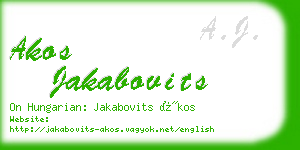 akos jakabovits business card